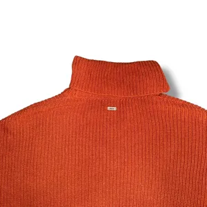 Barbour Stitch Cape Sweater Women Size 8 Orange Excellent Turtleneck Wool Blend thumbnail 3