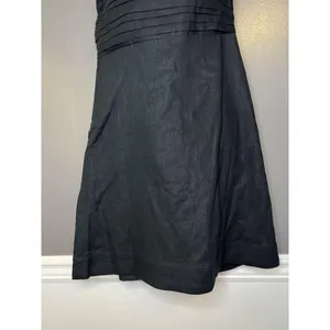 Abercrombie & Fitch Dress Womens Large Tall Black Linen Pleated Sundress thumbnail 3