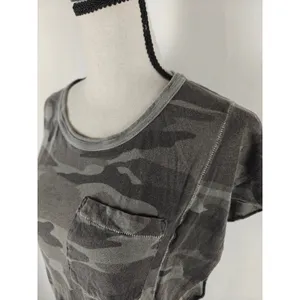 Women's Splendid Camo Pocket T-Shirt Gray Green XS thumbnail 4