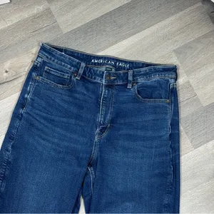 American‎ Eagle Stretch Denim Mom Jeans Retro Blue Size 14 Ankle thumbnail 4