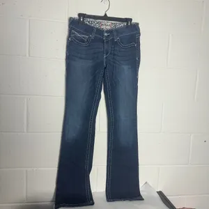 Ariat REAL Denim Womens 29L Dark Wash Embroidered Bootcut Jeans Mid Rise Blue thumbnail 2