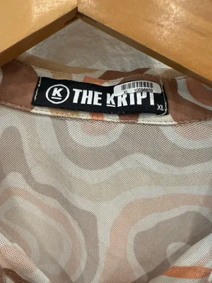 The Kript XL Psychedelic Swirl Mesh Button Front Crop Top Y2K thumbnail 3