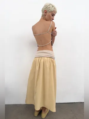NWT Zara Contrast Fajin Skirt Also known as the Contrast Cummerbund(convertible) thumbnail 2