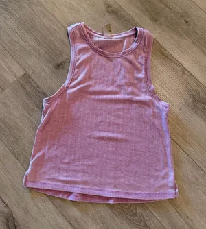 Lavender Ribbed High-Neck Racerback Crop Tank Top thumbnail 1