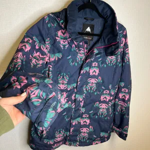 Burton Living Lining Snowboard Jacket Womens Small Navy Blue Pink‎ Floral Hooded thumbnail 1