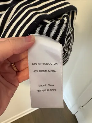 Tory‎ Burch Striped Cotton And Modal Quarter Button Up XS thumbnail 4