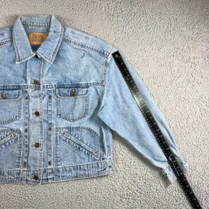Liz Authentic Denim Jacket Women L Vintage‎ 90s Trucker Indie Grunge Utility thumbnail 8