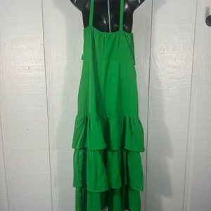 Misa Hylton for INC Green High Neck Spaghetti Strap Tiered Dress Size Small NWOT thumbnail 6