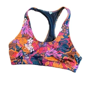Free People Movement Free‎ Love Orange Floral Print Sports Bra Size XS thumbnail 2