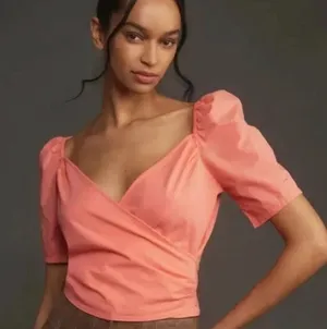 Anthropologie Puff-Sleeve Wrap Top thumbnail 1