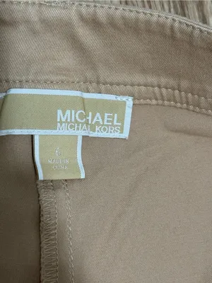 MICHAEL Michael Kors Khaki Cargo Pants Womens Size 6 Straight Leg Cotton thumbnail 3