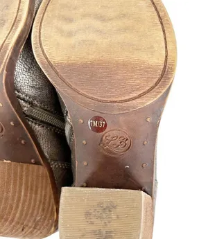 Lucky Brand Bronze Metallic Leather Booties Sz 7 thumbnail 8