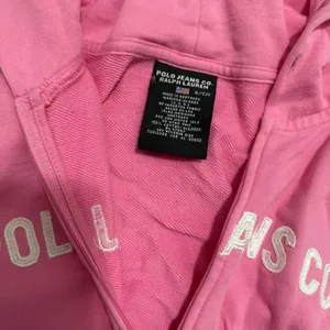 Vintage Polo Jeans Co Ralph Lauren Pink Zip Up Spellout Hoodie Size S thumbnail 5