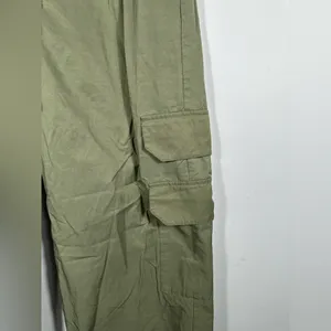 Abercrombie & Fitch Cargo Pants Olive Green Wide Leg Drawstring Waist Size Small thumbnail 7