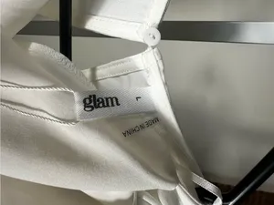 B114. Glam Los Angeles Two-Tone White and Black Draped Jumpsuit thumbnail 3