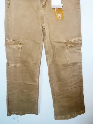 Risen Love You A Latte Mocha High Rise Cargo Wide Leg Jeans New thumbnail 3