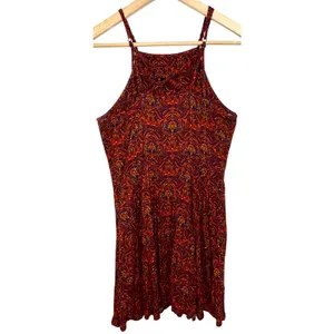 Abercrombie & Fitch Blue Orange Red Yellow Floral Paisley Mini Dress Womens Sz M thumbnail 2