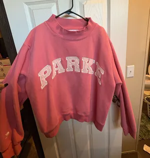 L/XL PARKE breast cancer awareness mock neck thumbnail 1
