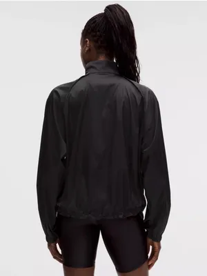 Nwt Lululemon stretch satin flocked training jacket black size small thumbnail 2