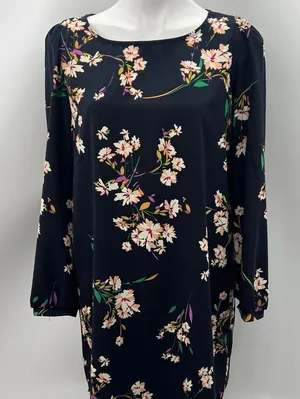 Lulu's Herbaceous Babe Navy Floral Shift Large Dress thumbnail 1
