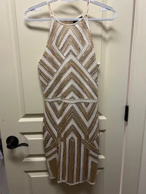 Prom/ Homecoming dress Gold Size M thumbnail 2