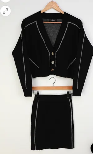 Two Piece Black Sweater Dress thumbnail 3