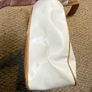 VTG Nine West Patchwork Hobo Shoulder Bag Tan Cream White Faux Leather Neutral thumbnail 10