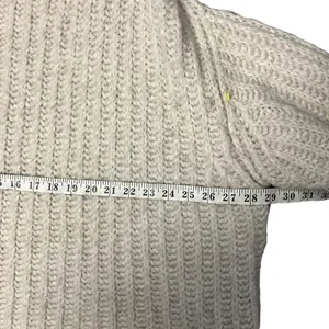 Free People Women's Cream Chunky Knit Cowl Neck Sweater Size Medium thumbnail 6