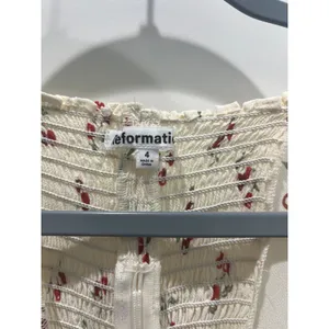 Reformation Chase Cherry Print Blouse Sz 4 thumbnail 4