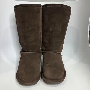 Bearpaw Emma short chocolate brown shearling boots pull‎ on women's size 9 boho thumbnail 2