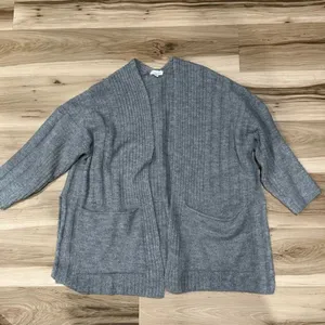 TOPSHOP Long Line Cozy Knit Oversized Cardigan Grey Women’s Small thumbnail 2
