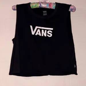 Vans Black T-Shirt with White Logo and Checker Detail thumbnail 1
