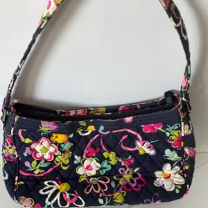 Vera Bradley Purse Shoulder Bag Retired Java Blue Cottagecore Floral Boho Whimsy thumbnail 9
