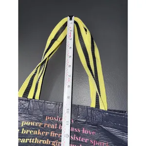 Aerie Large Reusable Tote Bag with Yellow Handles thumbnail 5