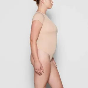 SKIMS Essential T-Shirt Thong Bodysuit in Sandstone Large/X-Large thumbnail 8
