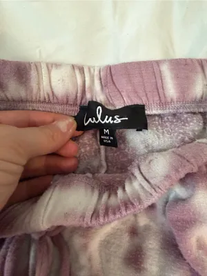 Lulu's Tie-Dye Joggers Set in Mauve and Cream thumbnail 4