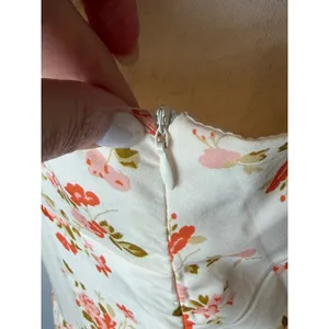 Scarlet Darkness Milkmaid‎ Dress Women Large Ivory Pink Floral Boho Cottagecore thumbnail 10