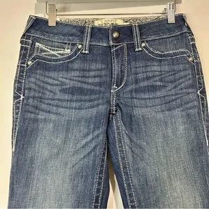 Ariat Women’s REAL Mid Rise Straight Denim Jeans Medium Blue Wash Size 26 R NWT thumbnail 2