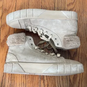 Zara Taupe Suede Faux Fur Trim High Top Platform Sneakers EU 39 US 8 Chunky‎ thumbnail 6