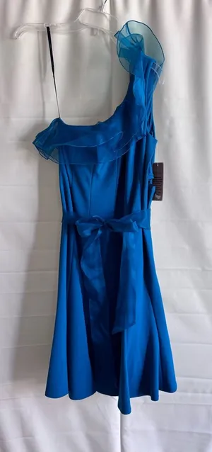 NWT Nue by Shani Blue Flutter Sleeve‎ Midi Sundress formal cocktail dress thumbnail 1