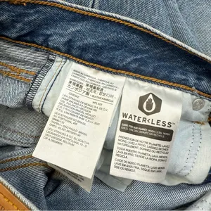 Levi’s Wedgie Straight Jeans Women’s 26 Button Fly Frayed Hem Blue Denim thumbnail 13