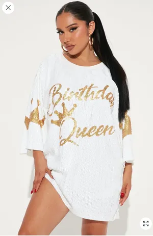 Birthday queen sequin dress thumbnail 1