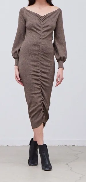 Grade & Gather Shirred Sweater Midi Dress thumbnail 1
