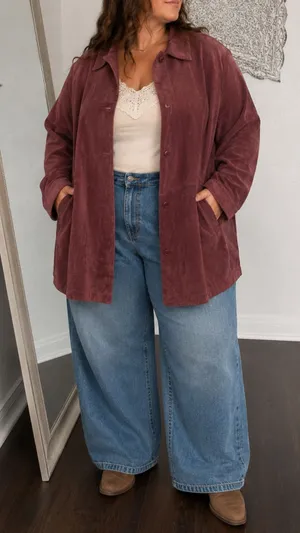 Caslon Early 2000's Burgundy / Berry Purple Red Genuine Leather Suede Jacket 3XL thumbnail 1