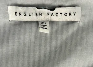 English Factory Crop Top Puff Sleeve White and Blue thumbnail 2