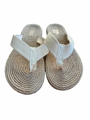 Woven Rope Toe-Post Sandals in Cream - Women thumbnail 2