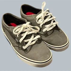Vans grey sneakers lace up youth size 5 womens size 6.5 grunge 2000s alt skater thumbnail 1