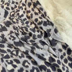 Alya Leopard Print Jogger Pants Grey Black Elastic Waist‎ Women Small thumbnail 3