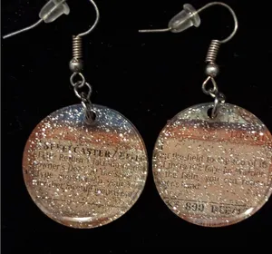 Yu-Gi-Oh Card Resin Dangle Earrings, Glittery TCG Spellcaster Novelty Jewelry thumbnail 1