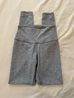 ALO YOGA | High-Waist Alosoft Lounge Leggings in the color Heather Gray thumbnail 3